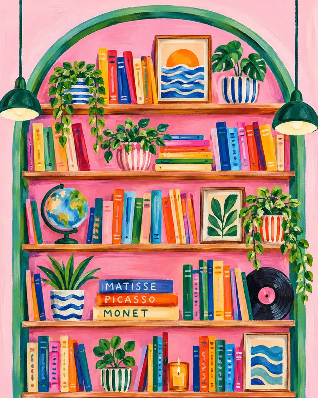 Biblioteca, cuadro terminado