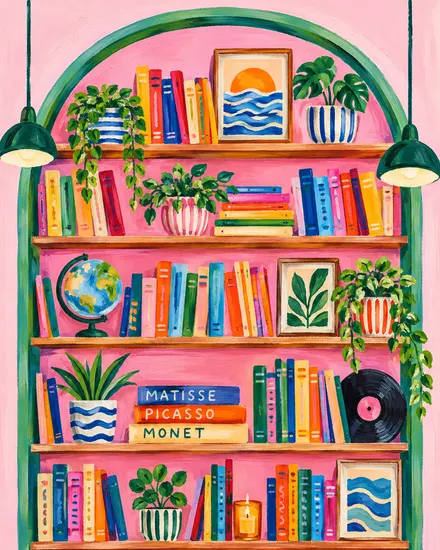 Biblioteca, cuadro terminado