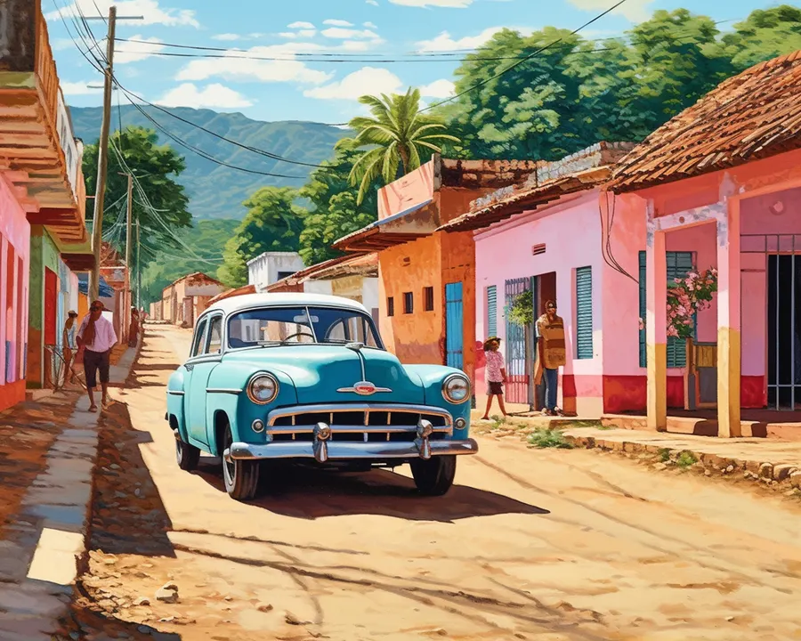 Pueblito Caribeño, cuadro terminado