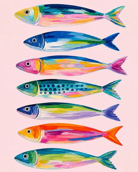 Sardinas, cuadro terminado